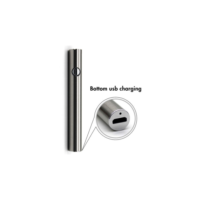 Bateria do kartuszy CBD, 380 mAh, gwint 510, ładowarka USB, Srebrna, 25 szt. - 10 000 szt.