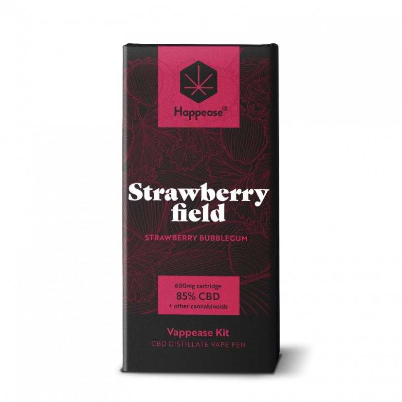 Happease Classic Strawberry Field - Vaping Kit, 85% CBD, 600 mg, 0,5 ml