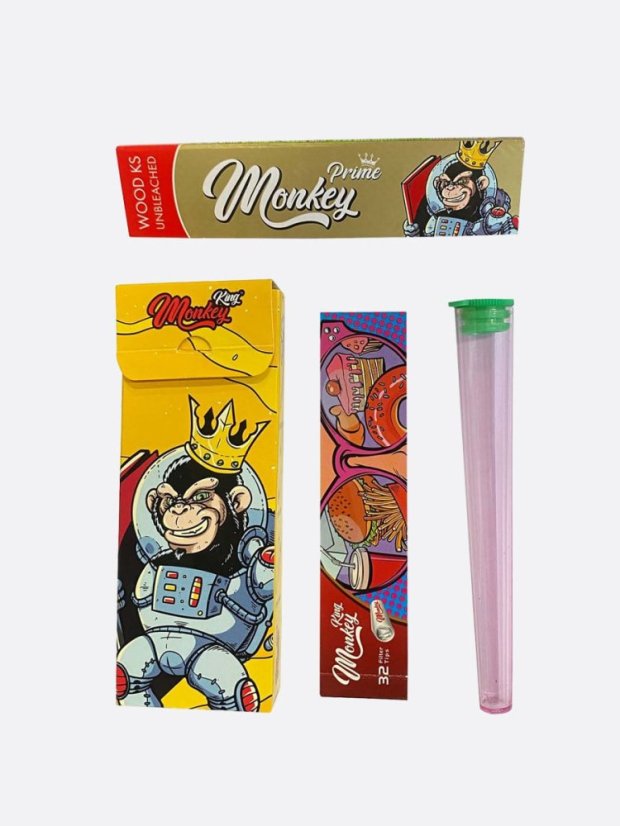 Monkey King Smokers Kit Rolling Papers + Tips + Tube (20pcs/display)
