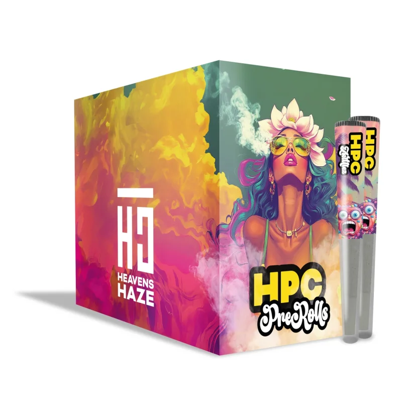 Heavens Haze HPC priekšpildīto rullīšu displeja kaste 24 pcs (Filipīnu dizains) / 6 pcs Lemon Haze, 6 pcs Grizzly Kush, 6 pcs Zkittlez, 6 pcs Amnesia
