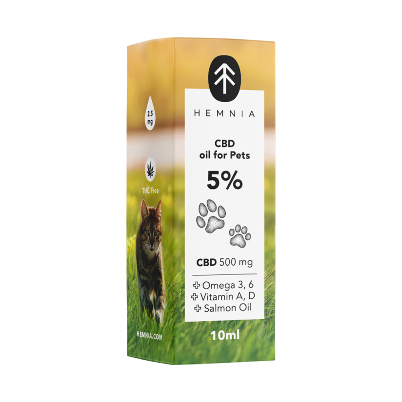 Hemnia CBD in salmon oil for animals - 5% CBD, 500 mg, 10 ml
