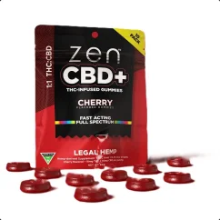 THC+ Kirsikka-hedelmäkarkit, 10 kpl, 200 mg - esillepano 10 kpl