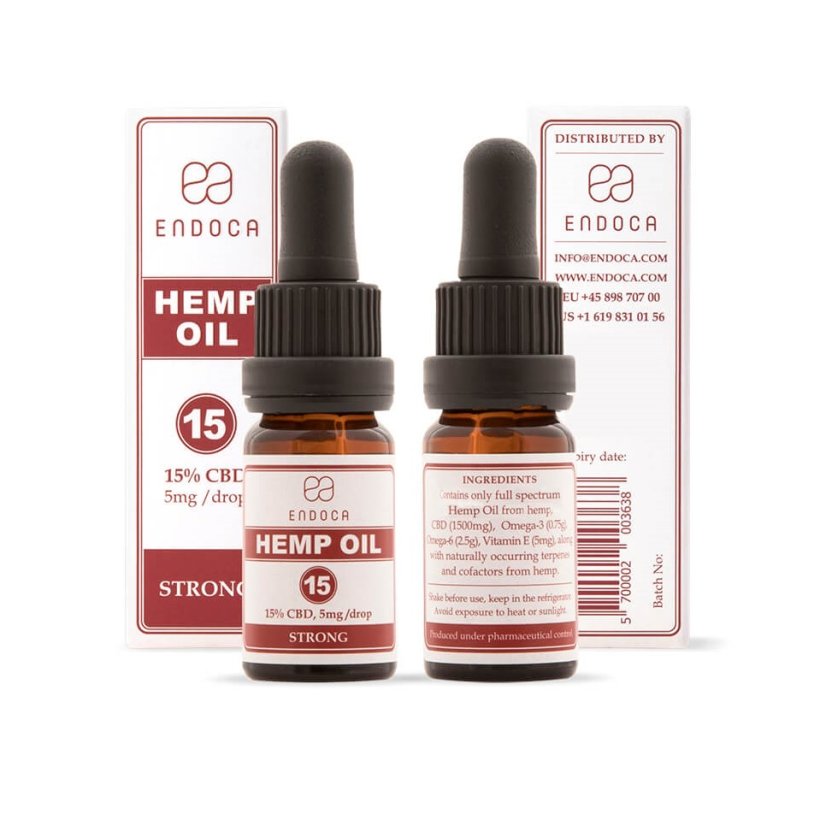 Endoca kaņepju eļļa 1500 mg CBD (15%), 10 ml