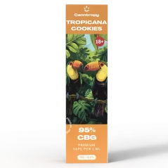 Canntropy CBG Vape Pen Tropicana cepumi, 1 ml, 95% CBG — displeja kaste 10 gab.