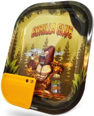 Best Buds Gorilla Glue Küçük Metal Sigara Sarma Tepsisi Manyetik Öğütücü Kartlı