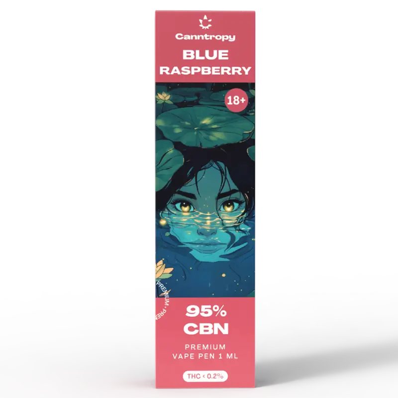 Canntropy CBN Vape Pen Blue Raspberry, 95% CBN, 1ml