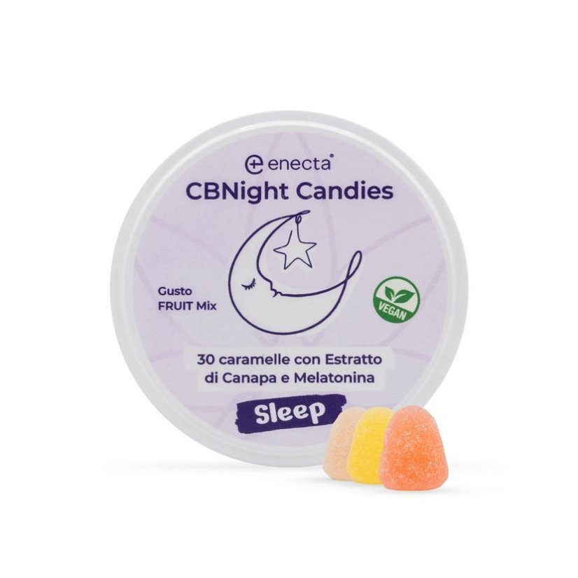 Enecta CBNight Gummies 30 gab., 150 mg CBD, 4,5 mg melatonīna, 60 g
