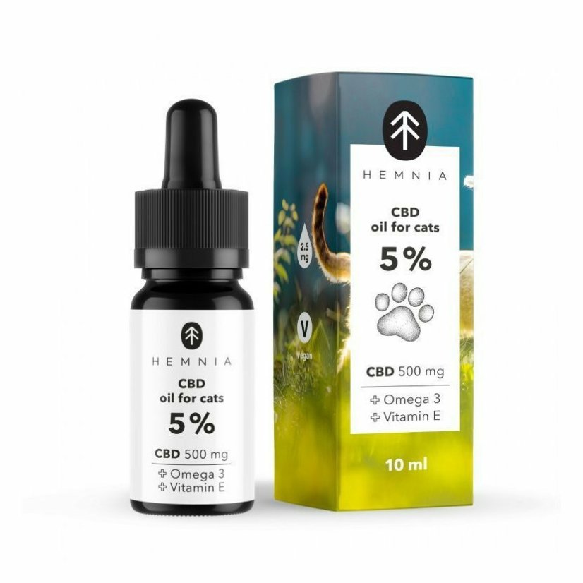Hemnia CBD oil for cats 5 %, 500 mg, 10 ml
