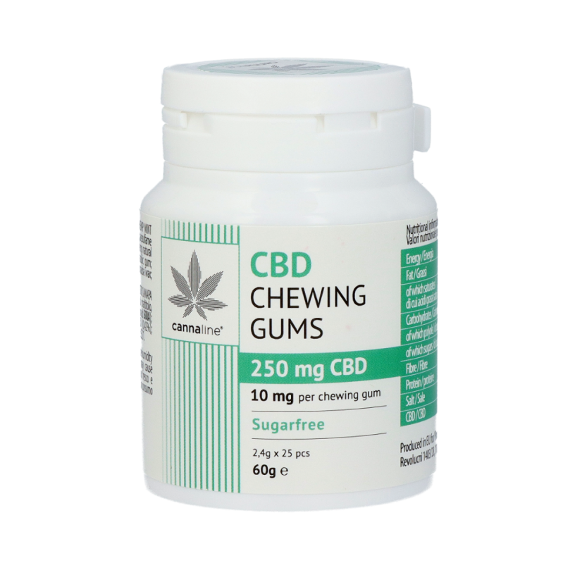 Cannaline CBD košļājamā gumija, 250mg, 25 gab. x 10mg, 60 g