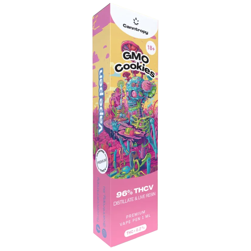 Canntropy THCV Disposable Vape Pen GMO Cookies live resin terpenes, THCV 96% quality, 1 ml