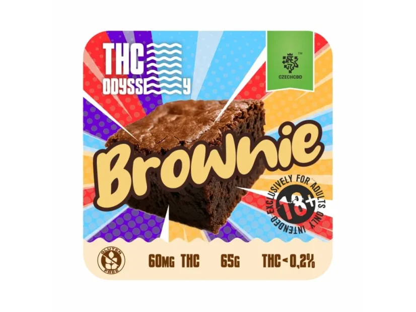 Czech CBD THC Odyssey Brownie, 60 mg THC, 65 g