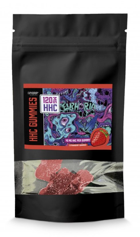 Euphoria HHC Gummies Strawberry, 120mg, (3 gab. x 40 mg)