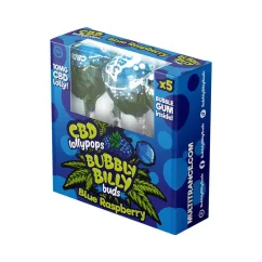 Bubbly Billy Buds 10 mg CBD zilās avenes konfektes ar bumbulīšu iekšpusē - dāvanu kaste (5 konfektes), 12 kastītes kartona kārbā, 1200 g