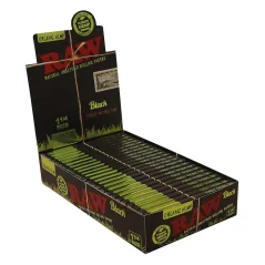 RAW Black Organic Hemp 1¼ Rolling Papers - natural unrefined rolling paper, 50 sheets/pack, 24 packs/Display Box