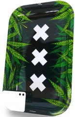 Best Buds XXX Amsterdam Nampan Penggulung Logam Besar dengan Kartu Grinder Magnetik