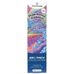 Canntropy THCV Vape Pen za enkratno uporabo Rainbow Zelato živi smolni terpeni, THCV 96% kakovost, 1 ml