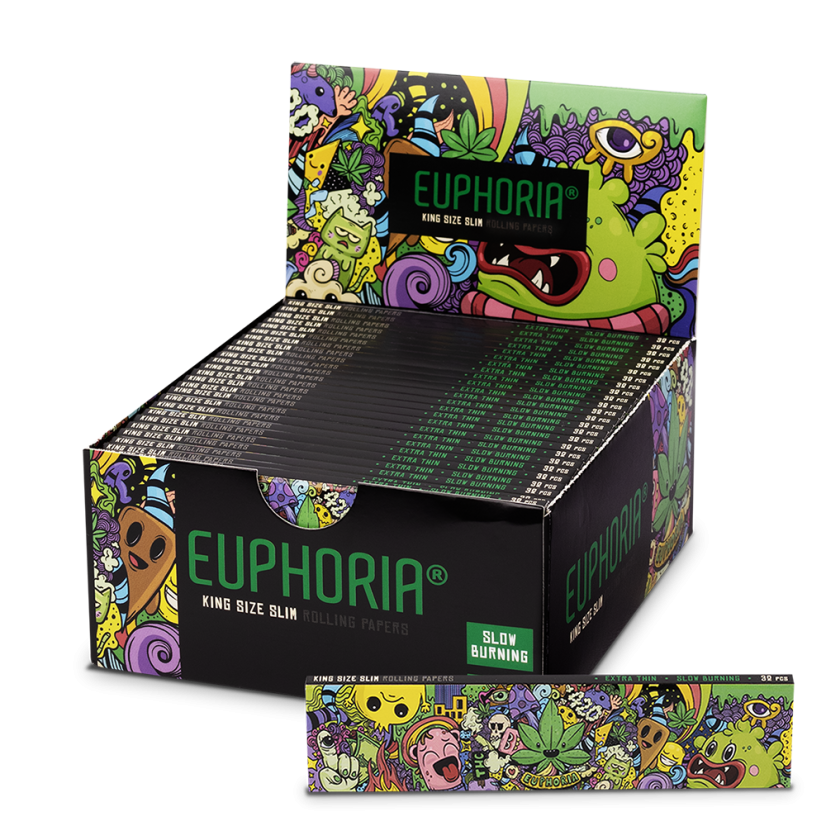 Euphoria Необични роллинг папири Кингсизе Слим - Дисплаи Бок са 50 паковања