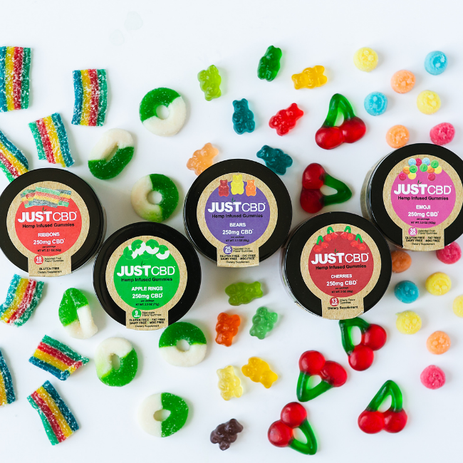 JustCBD Gummies Blue Raspberry Rings 250 mg - 3000 mg CBD