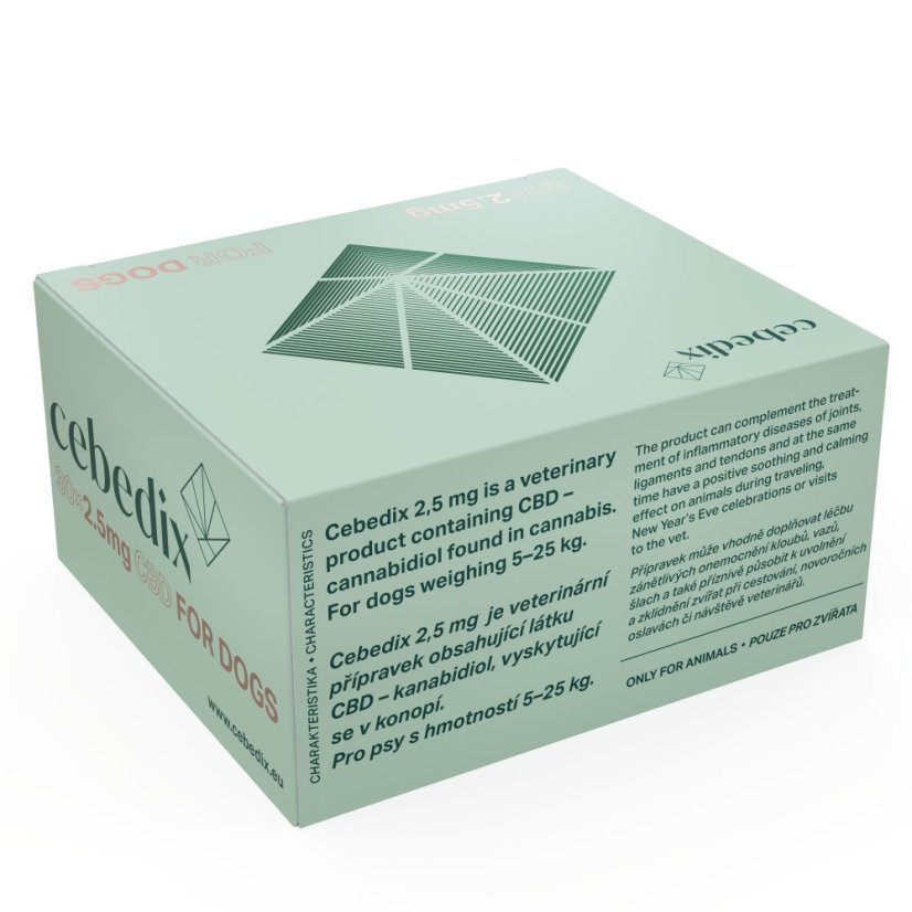 CEBEDIX Perorāla sloksne mājdzīvniekiem ar CBD 2,5 mg x 30 gab, 75 mg