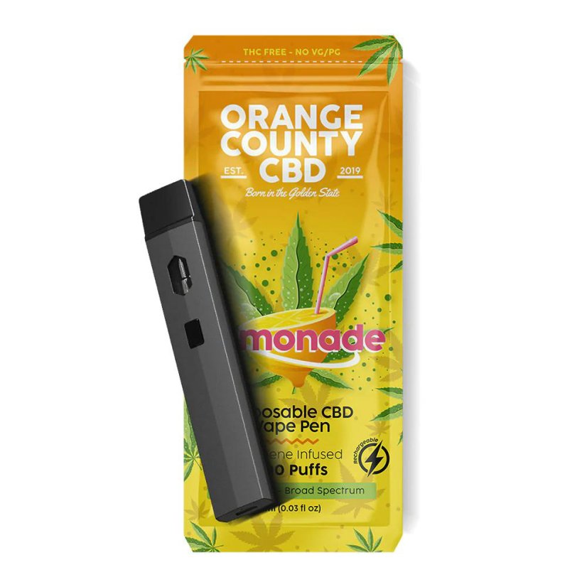 Orange County CBD Vape Pen Lemonade, 600mg CBD, 1ml