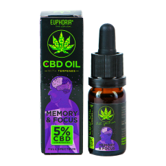 Euphoria CBD Oil 5% with terpenes, 500 mg - Memory & Focus, 10 ml