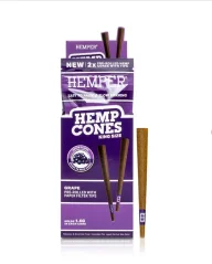 HEMPER King Size Hemp Cones With Paper Tip 2pk - Grape, Display box 12 pcs