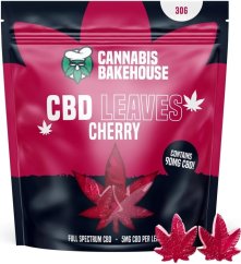 Cannabis Bakehouse - CBD sveķainas lapas, ķirsis, 18 gab x 5 mg CBD, 30 g