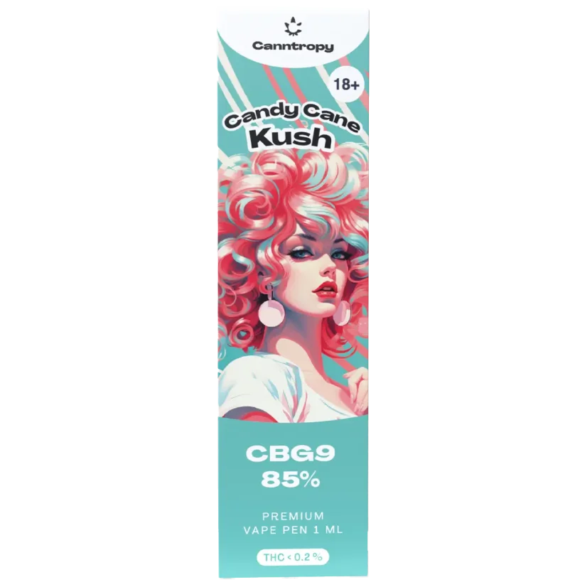 Canntropy CBG9 Penna per svapo monouso Candy Cane Kush, CBG9 85% qualità, 1 ml