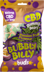 Bubbly Billy Buds Passion Fruit aromatizēti CBD gumijas lāči (300 mg), 40 maisiņi kartona kastītē, 4000 g