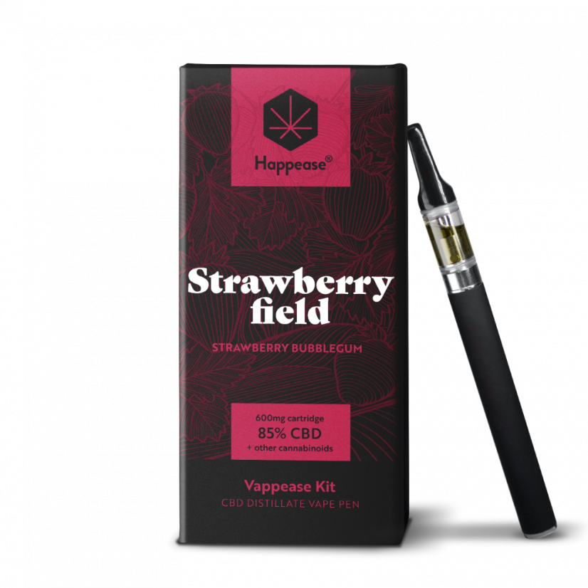 Happease Classic Strawberry Field - Vaping Kit, 85% CBD, 600 mg, 0,5 ml