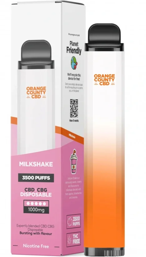 elfbar elfa master akku Orange County CBD Vape pen Milkshake 3500 Puff, 600 mg CBD, 400 mg CBG, 10  ml