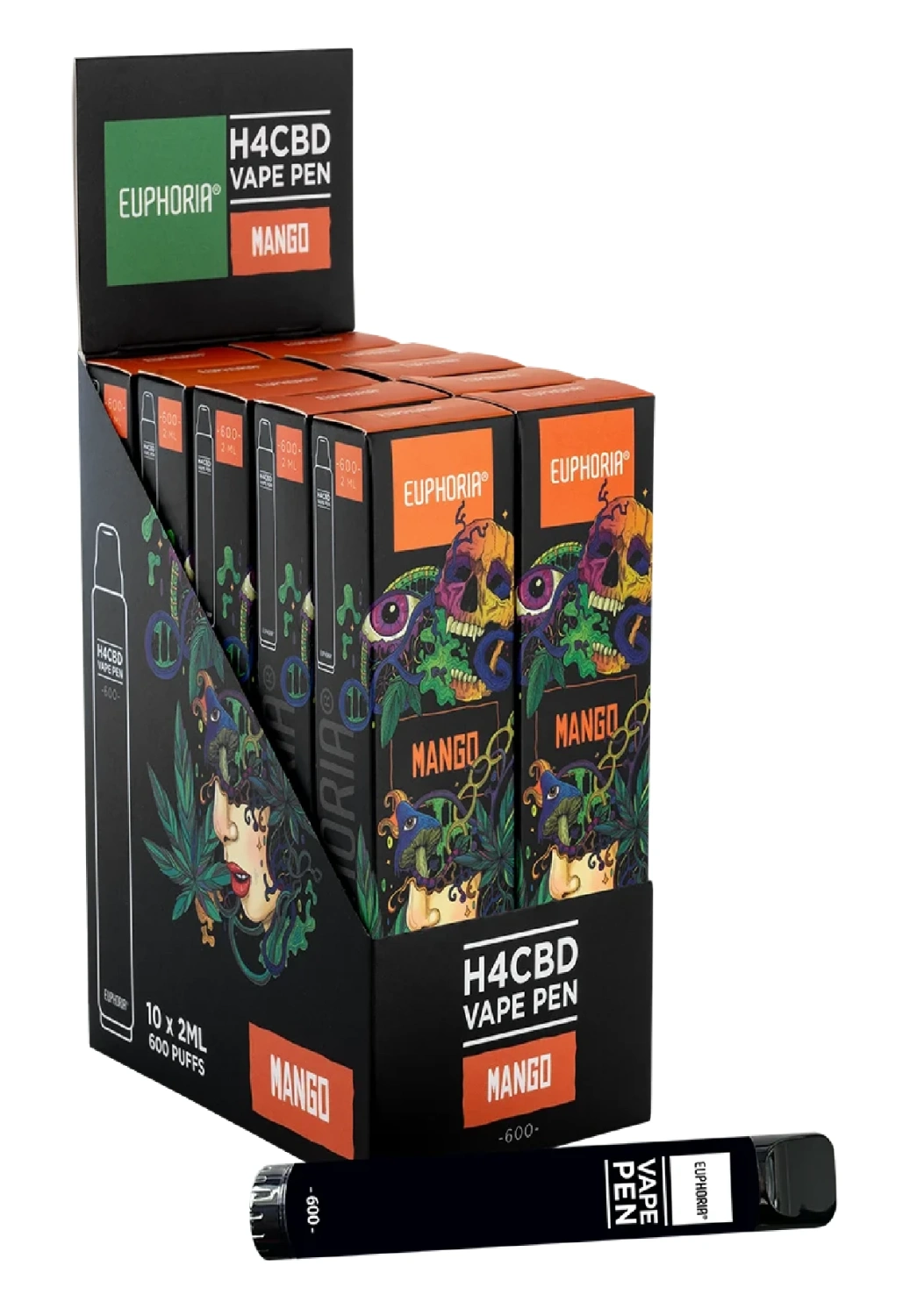 Euphoria H4CBD Disposable Vape Pen Mango, H4CBD 50 %, 2 ml