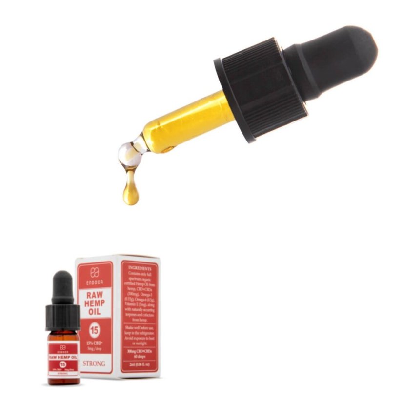 Endoca RAW Hemp Oil 300 mg CBD + CBDa (15%), 2 ml