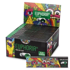 Euphoria キングサイズ スリム鮮やかローリングペーパー + フィルター - 24 個入りボックス