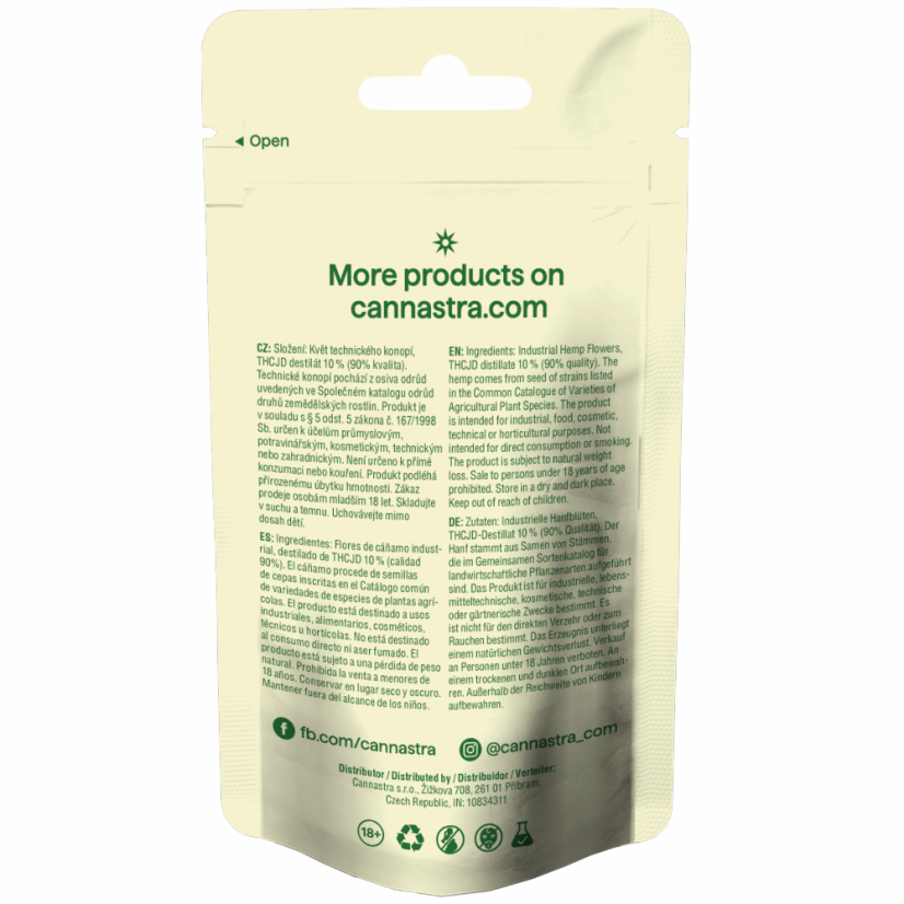 Cannastra THCJD ziedu citrona serde, THCJD 90% kvalitāte, 1g - 100g