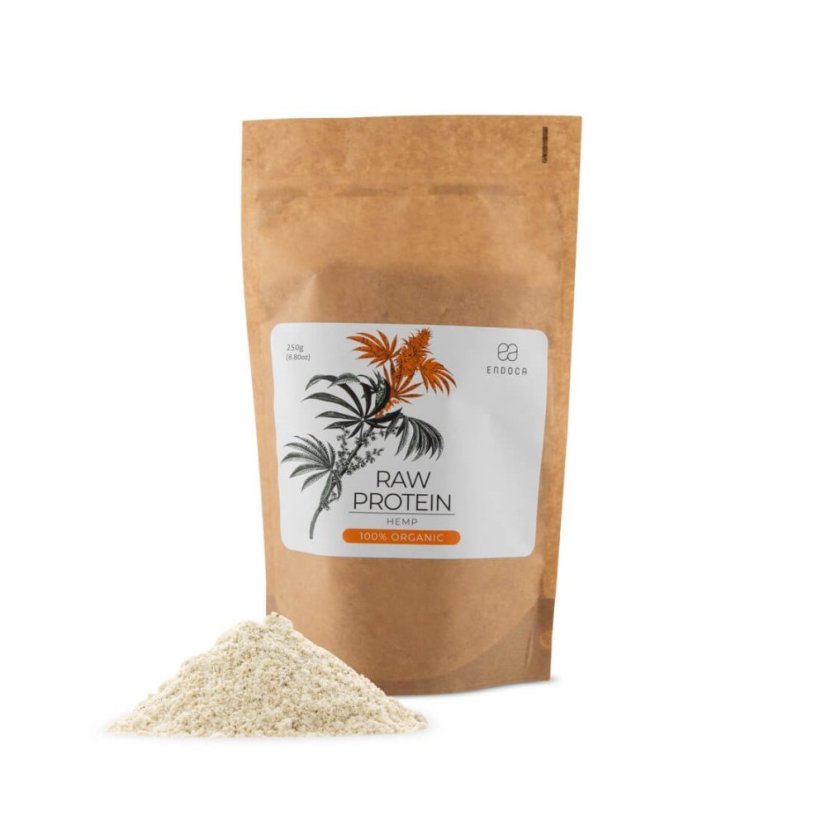 Endoca Neapstrādāts organisko kaņepju proteīna pulveris, 250 g
