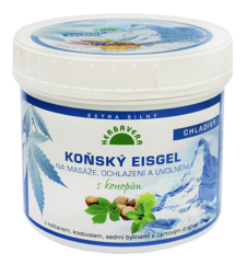 Herbavera Zirgu EISGEL ar kaņepēm, kastaņiem, ķemmīšgliemenēm un velna nagiem atdzesējošs līdzeklis 500 ml - 6 gabalu iepakojums, 3000 ml