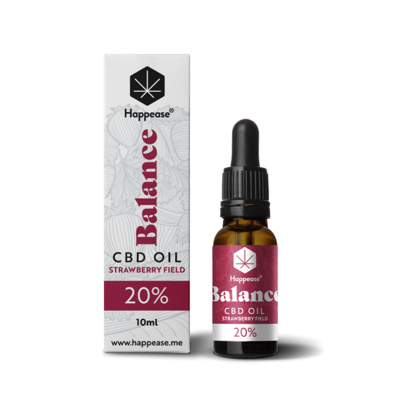 Happease Balance CBD Oil Strawberry Field, 20% CBD, 2000 mg, 10 ml