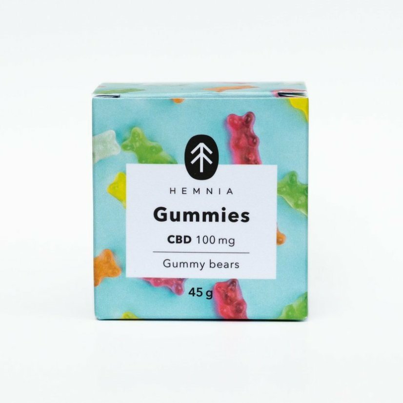 Hemnia CBD gumijas sveķu lāči, ķirši, kivi, ananāsi, zemenes, 100 mg CBD, 20 gab x 5 mg, 45 g