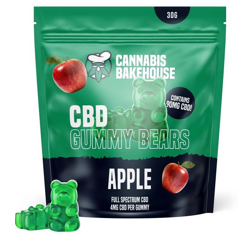 Cannabis Bakehouse CBD Gummi Bears — ābols, 22 gab. x 4 mg CBD, 30 g