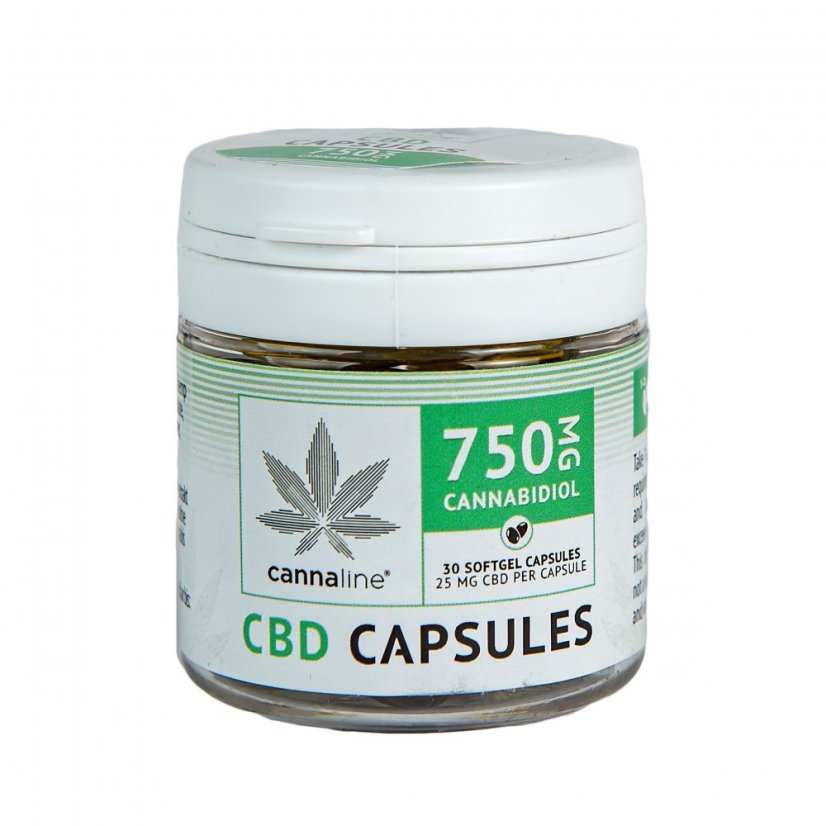 Cannaline CBD Softgel kapsulas — 750 mg CBD, 30 x 25 mg