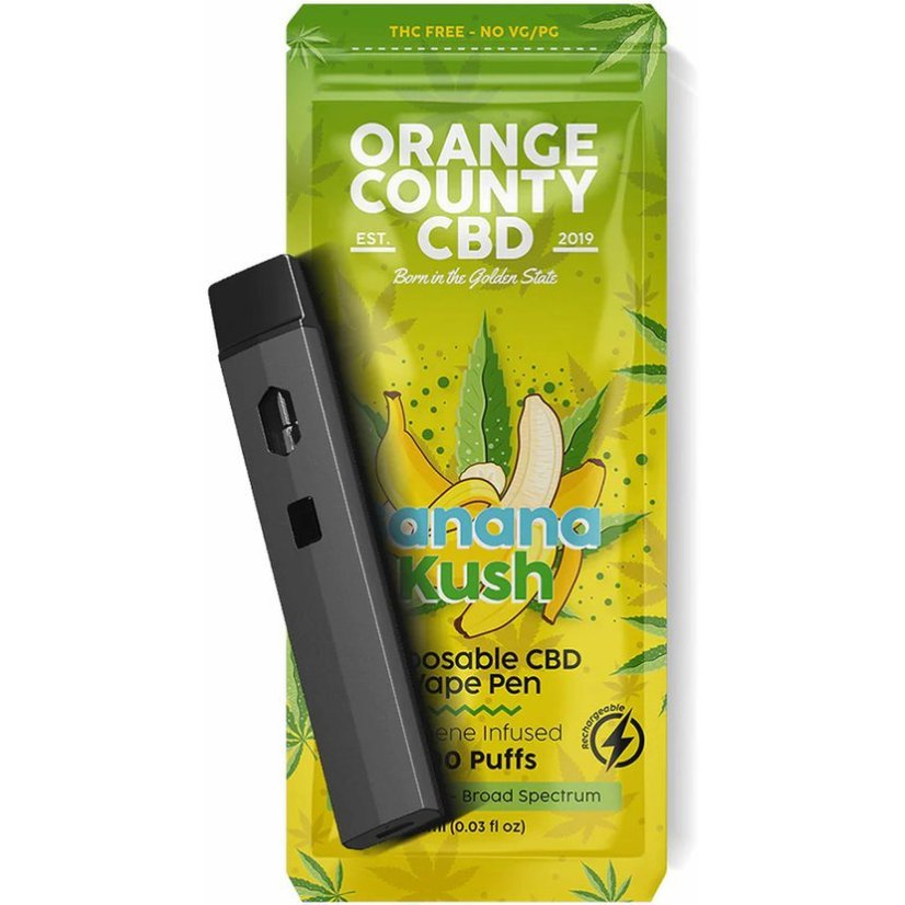 Orange County CBD Caneta Vape Banana Kush, 600mg CBD, 1ml, (10