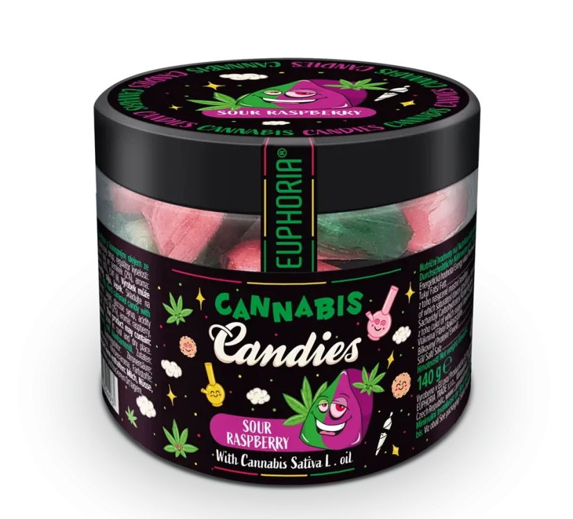 Euphoria Cannabis Candies Sour Raspberry, 140 g