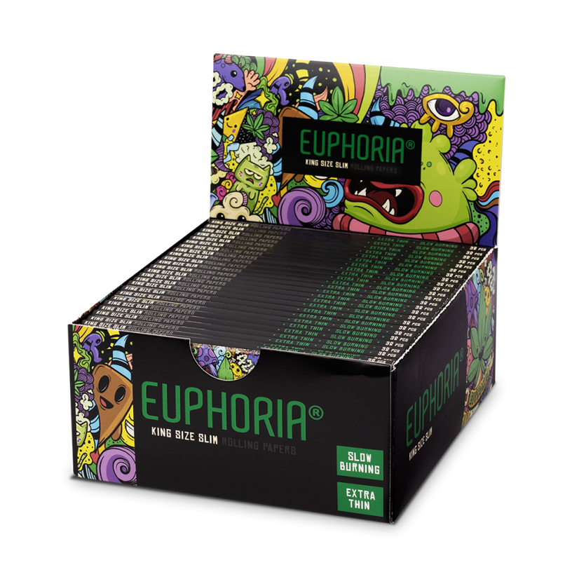 Euphoria Необични роллинг папири Кингсизе Слим - Дисплаи Бок са 50 паковања