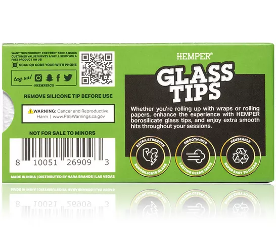 HEMPER Glass Filter Tips, 10 mm (10 pcs/display box)