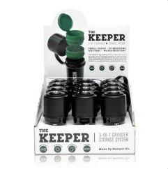 HEMPER The Keeper 3in1 Smalcinātājs + Uzglabāšanas konteiners - Melns, Display kaste 12 gab.