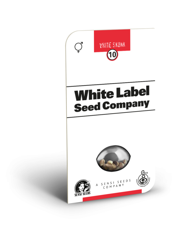 Sensi Seeds Cannabis Seeds White Skunk Regular ar White Label, 10 gab.