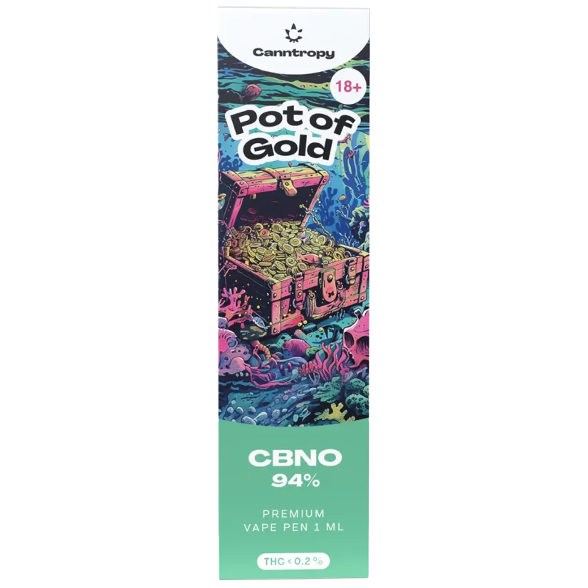 Canntropy Penna vaporizzatore monouso CBNO Pot of Gold, qualità CBNO al 94%, 1 ml