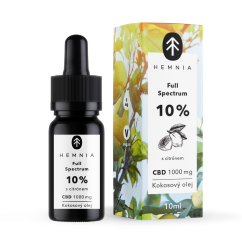 Hemnia Full-Spectrum CBD MCT Coconut Oil 10%, 1000mg, Lemon, 10 ml