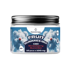 Canntropy CBD augļu zemeņu gumijas, 10 gab x 100 mg, 1000 mg CBD, 20 g